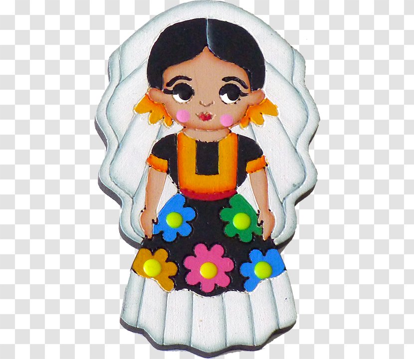 Doll Mexico Earring Tehuana Folk Costume - Frida Kalo Transparent PNG