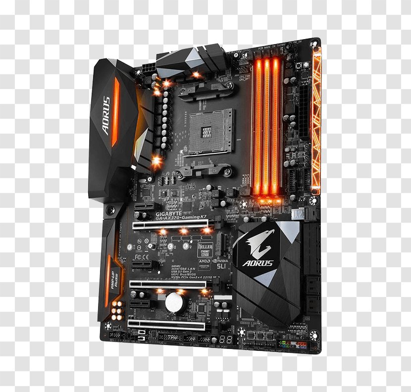 Socket AM4 Motherboard ATX CPU Gigabyte GA-AX370-Gaming K7 - Technology - Electronics Transparent PNG