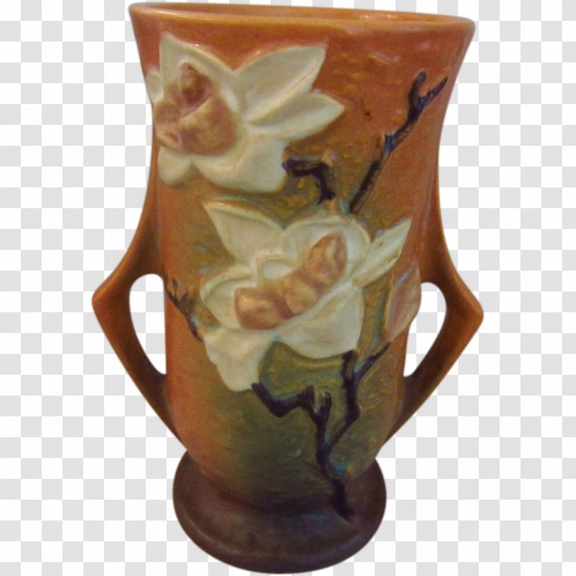 Vase Pottery Ceramic Roseville Blue - Flowerpot Transparent PNG