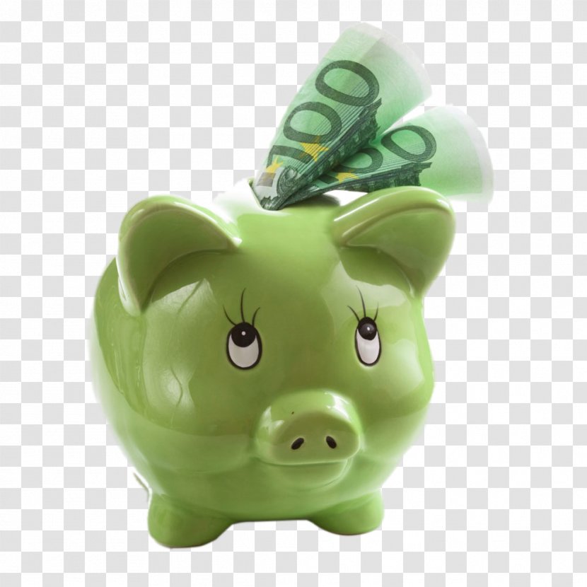 Money Piggy Bank Euro Saving Stock Photography - Green - Pig Transparent PNG