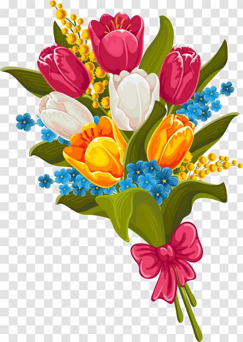 Flower Bouquet Clip Art - Royaltyfree - Tulip Transparent PNG