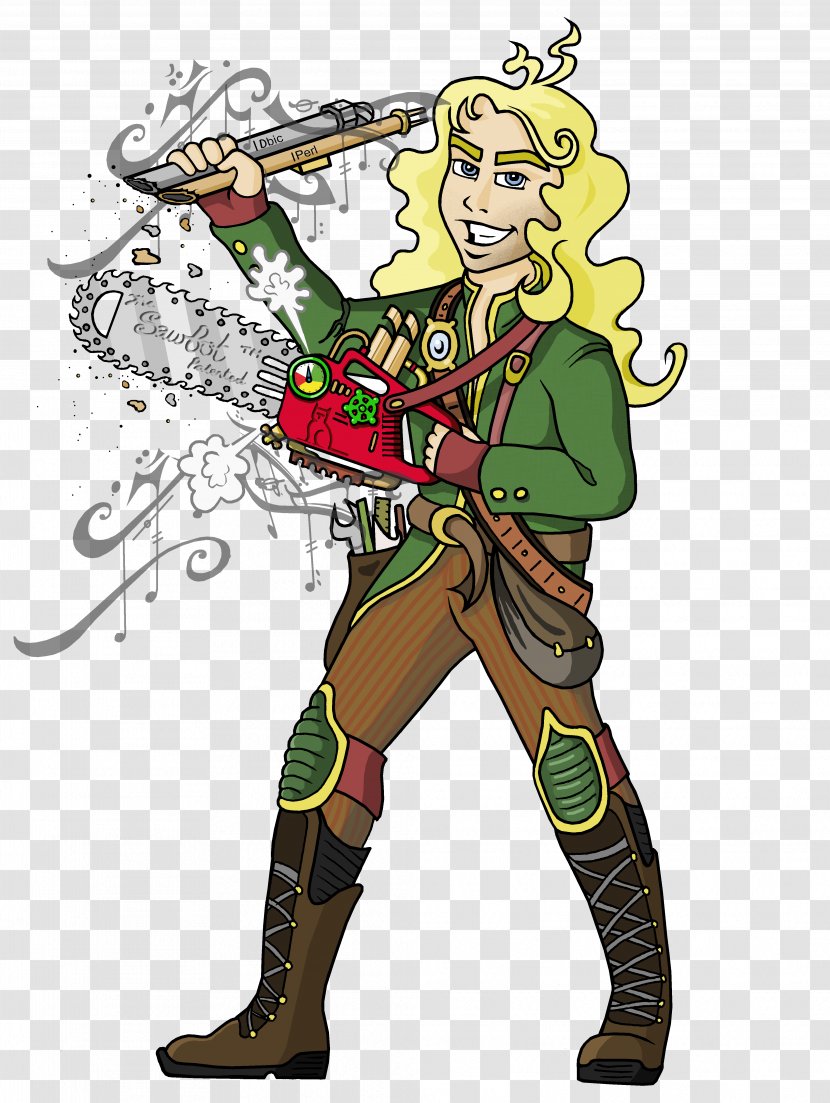 Cartoon Costume Design - Profession - Chainsaw Transparent PNG