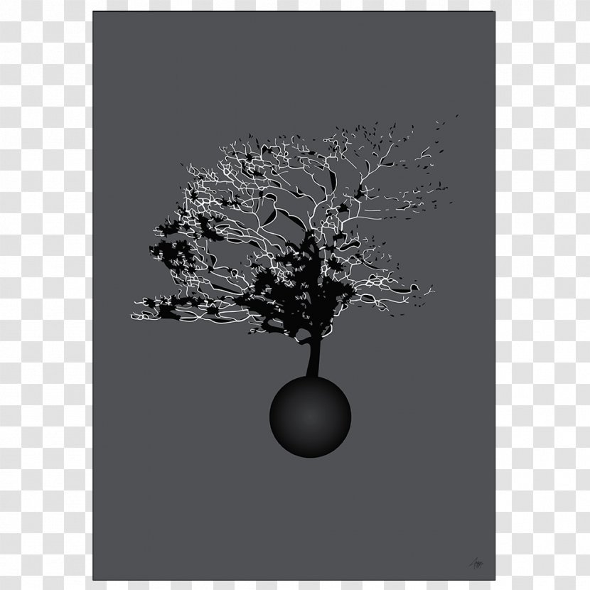 Black Poster Color White - Tree - Hue Transparent PNG