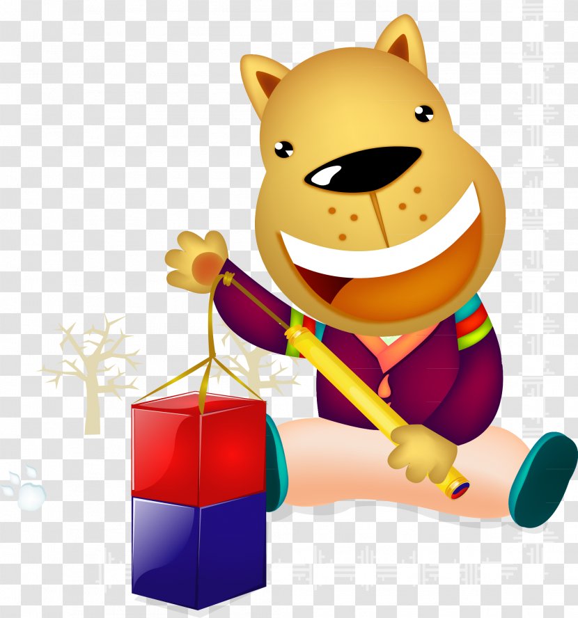 Dog Lantern Cartoon Chinese New Year - Animation - Cute Transparent PNG