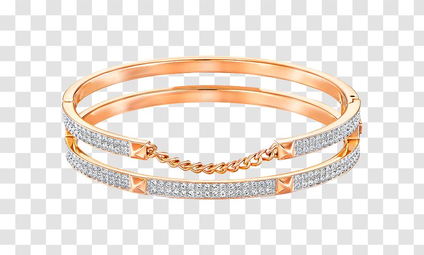 Earring Swarovski AG Bangle Bracelet Gold Plating - Body Jewelry - Rose Transparent PNG