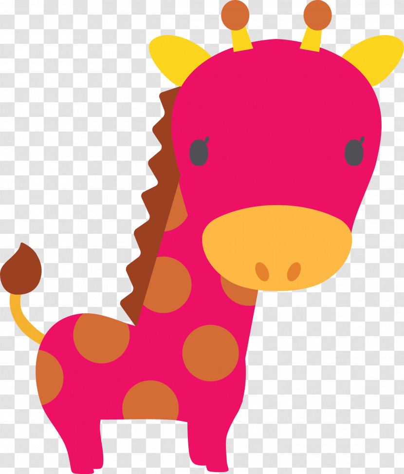 Pink Cartoon Giraffe Snout Animal Figure Transparent PNG