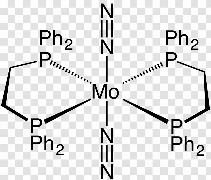 1,2-Bis(diphenylphosphino)ethane Transition Metal Dinitrogen Complex Ligand Coordination - Black And White - Denticity Transparent PNG