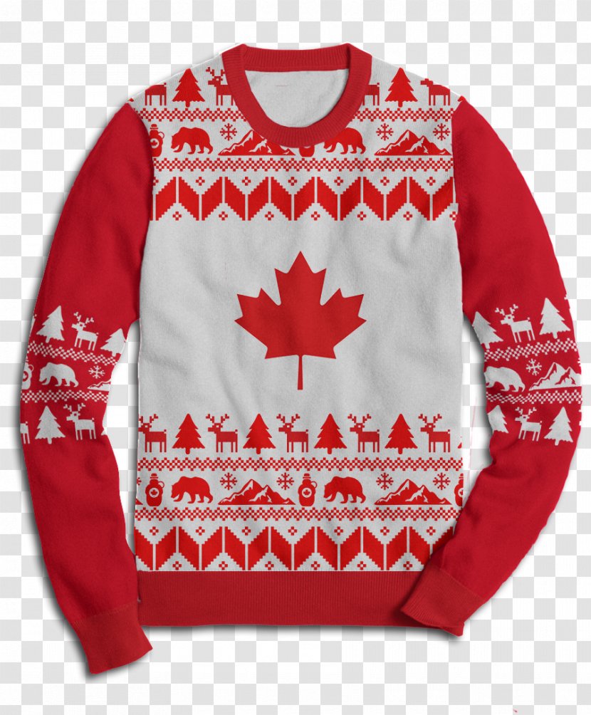 Long-sleeved T-shirt Canada Sweater - Longsleeved Tshirt - Christmas Jumper Transparent PNG