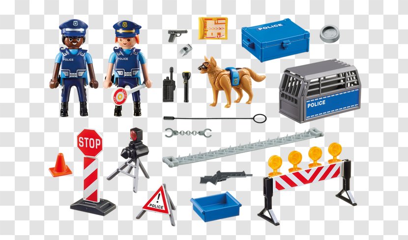Playmobil Police Roadblock 6924 City Action Headquarters With Prison (6919) - Dollhouse - Toys Transparent PNG