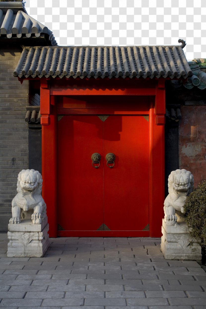 China Lion Door - Dahongmen Antique Stone Transparent PNG