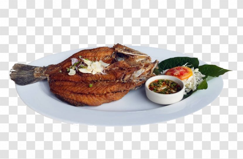 Fried Fish Thai Cuisine Seafood Sauce - Food - Deep Transparent PNG