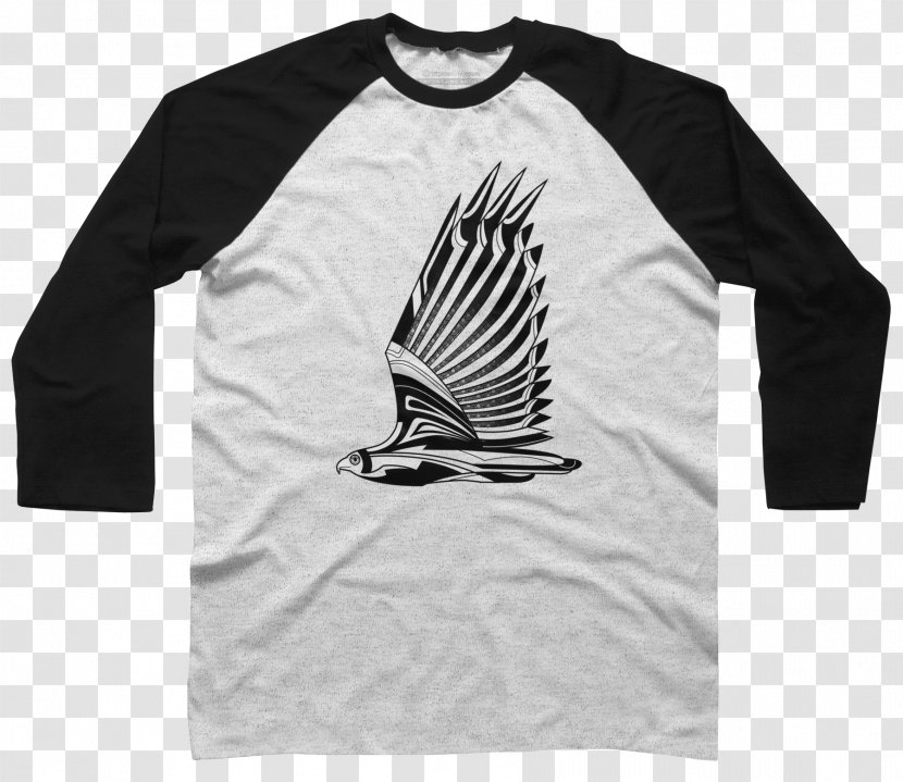 Long-sleeved T-shirt Hoodie - White - Hawk Transparent PNG