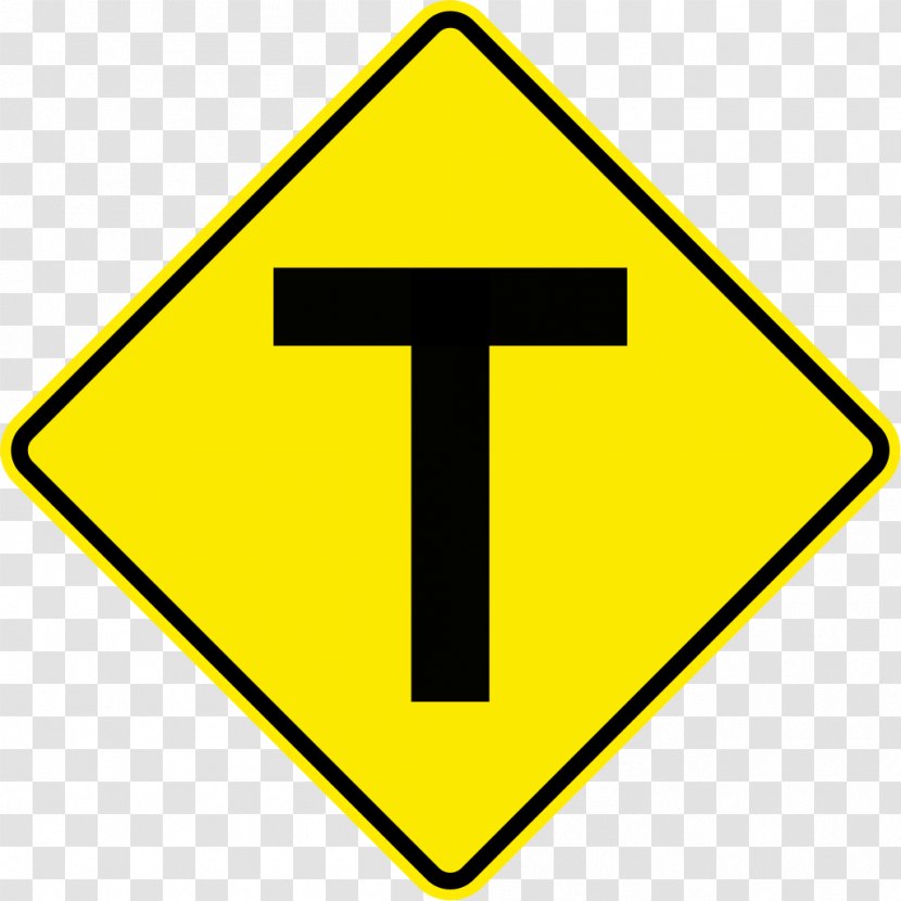 Three-way Junction Traffic Sign Road Warning - Driving - Jamaica Transparent PNG