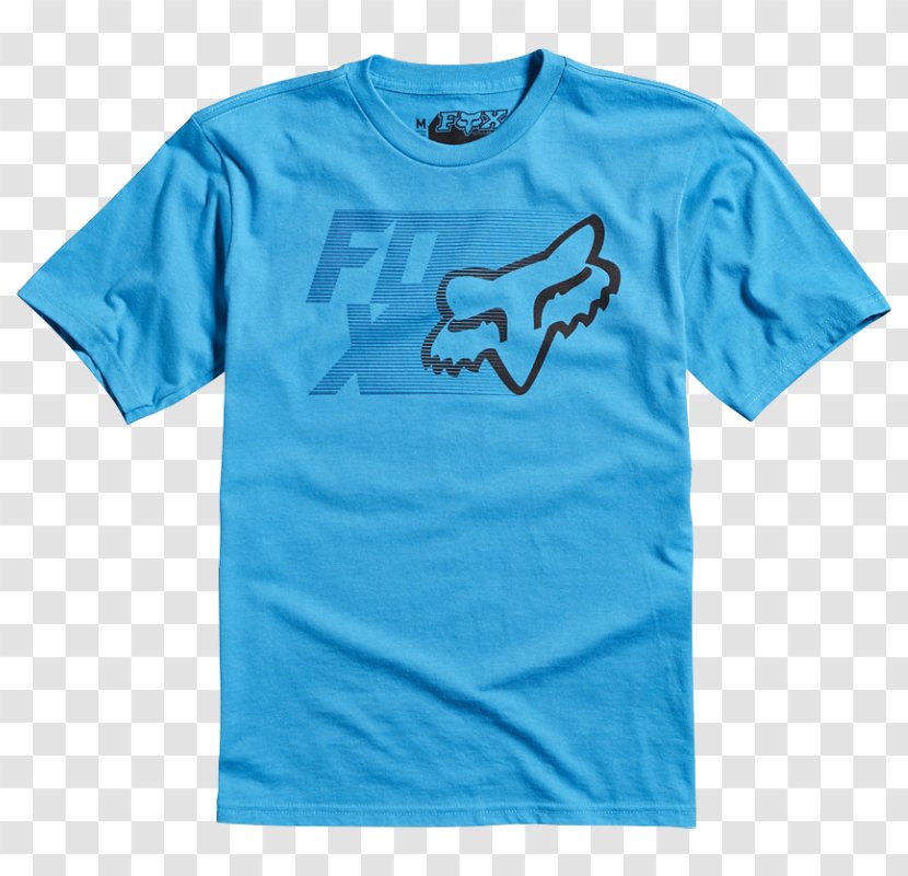 T-shirt Fox Racing Bicycle Sleeve - Blue - Tshirt Transparent PNG