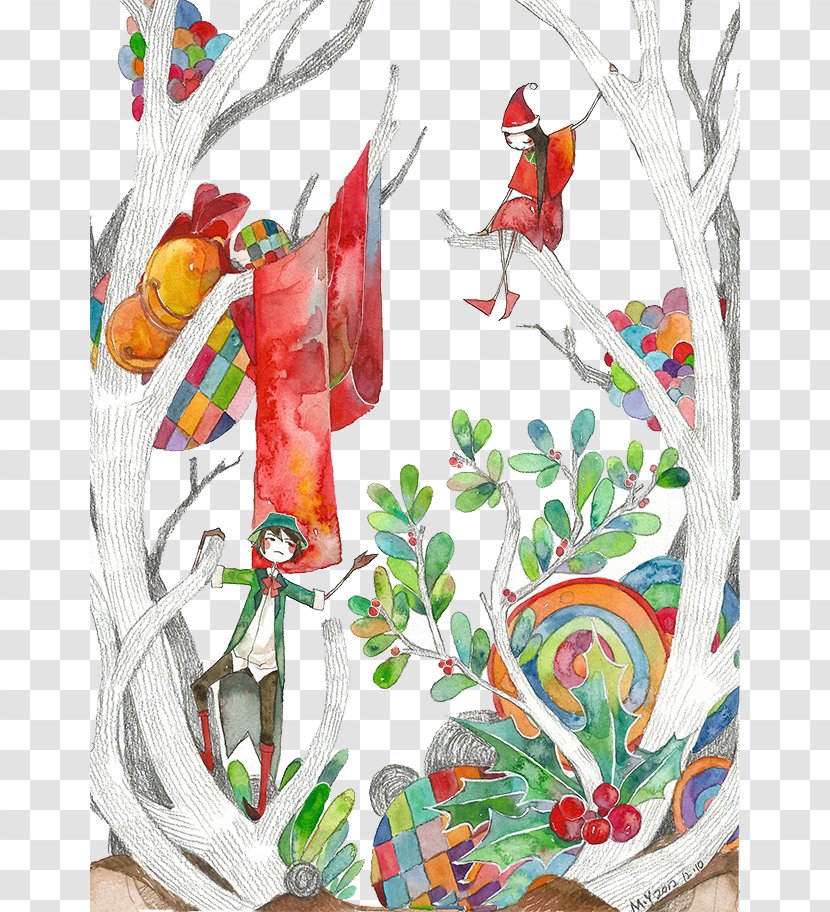 Watercolor Painting Illustrator Illustration - Branch - Forest Fairy Transparent PNG