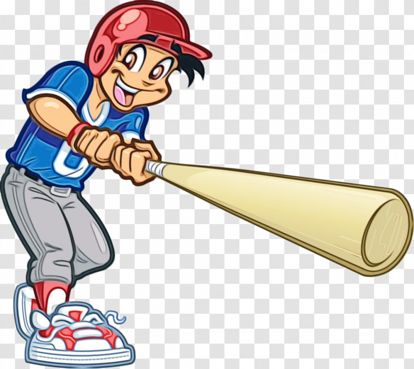 Cartoon Baseball Bat Solid Swing+hit Football Fan Accessory Baseball Transparent PNG