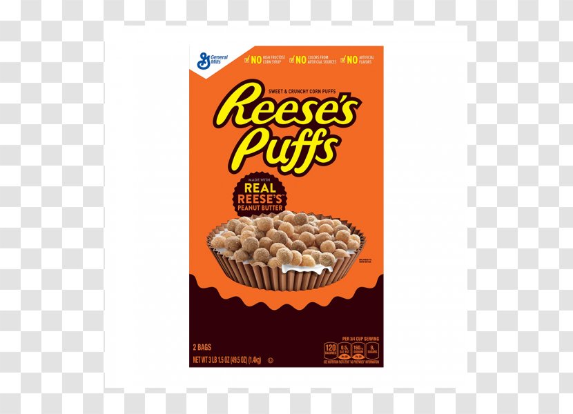 Reese's Puffs Peanut Butter Cups Breakfast Cereal Chocolate Candy - Food Transparent PNG