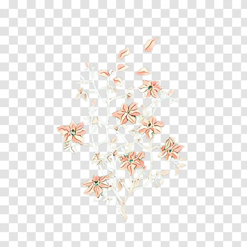 White Pink Flower Plant Branch - Beige Wildflower Transparent PNG