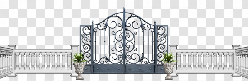 Fortified Gateway Fence Garden Door - District Iron Transparent PNG
