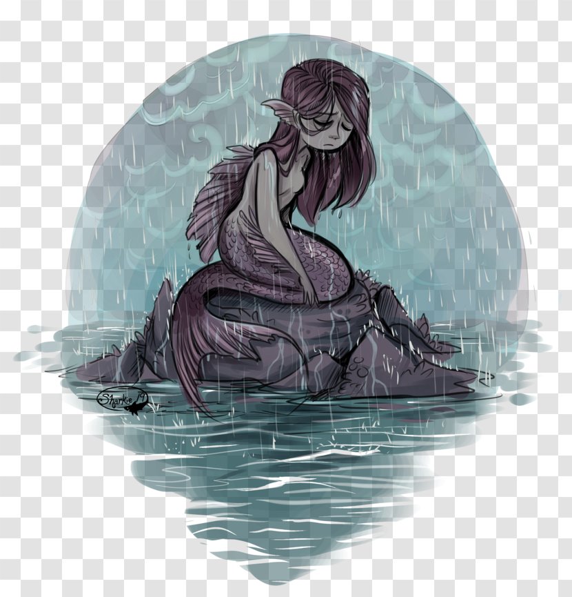 Art Mermaid Kisses In The Rain - Work Of Transparent PNG