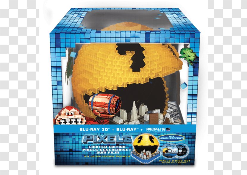 Blu-ray Disc Pac-Man Ultra HD 3D Film Pixel - Pac Man Transparent PNG