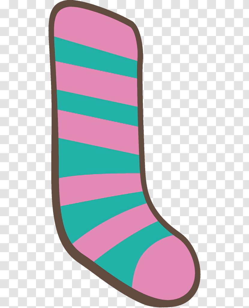 Christmas Stocking Socks - Pink - Shoe Footwear Transparent PNG
