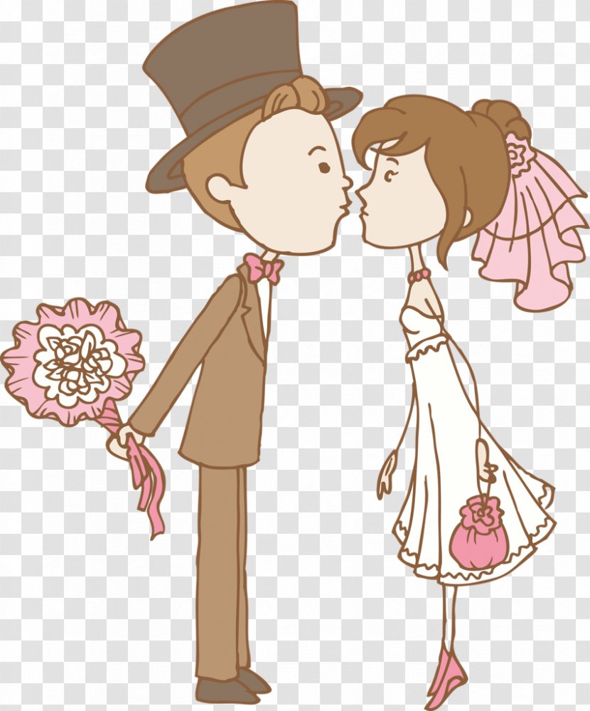 Wedding Clip Art - Cartoon - Bride Groom Transparent PNG