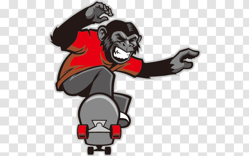 Skateboarding - Fictional Character - Orangutan Transparent PNG