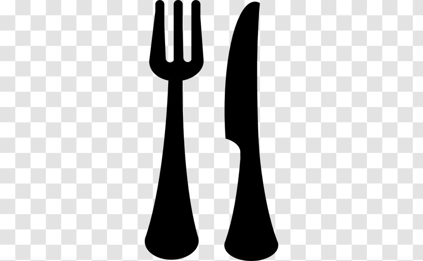 Knife Fork Cutlery Spoon - Black And White Transparent PNG