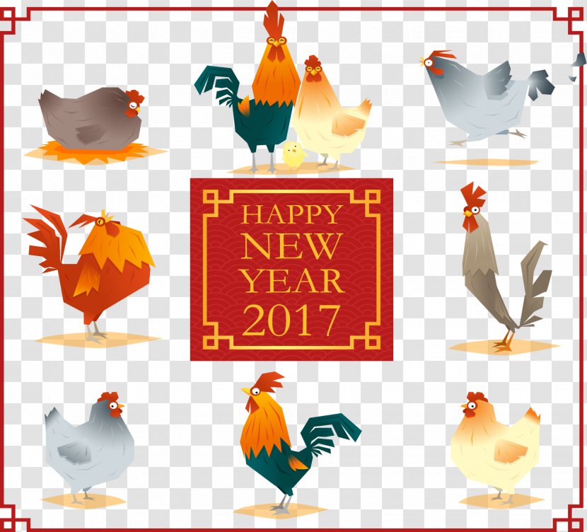 Chicken Chinese New Year Years Day - Advertising - Cute Big Cock Creative Year's Eve Transparent PNG