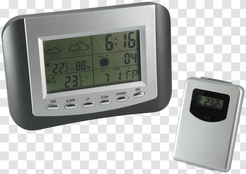 Weather Station Radio Clock Atmospheric Pressure Thermometer - Weighing Scale Transparent PNG