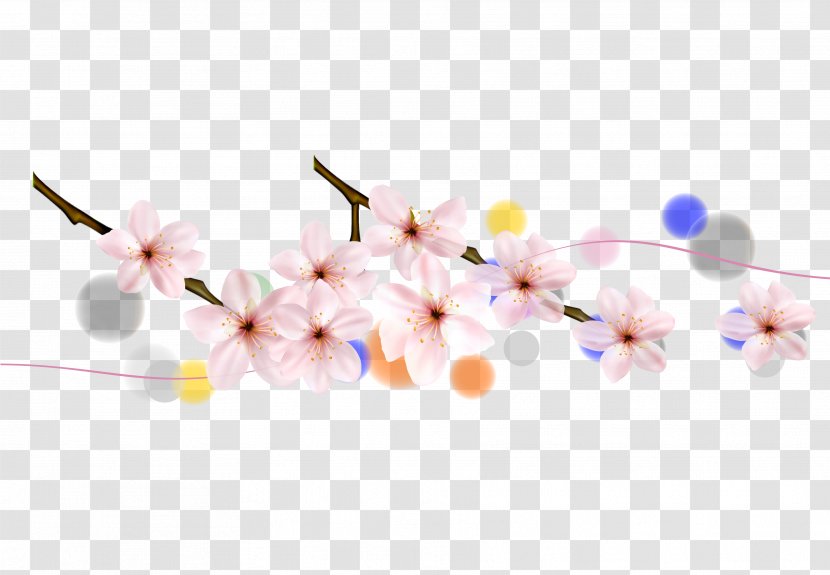 Cherry Blossom Petal Flower - Sakura Petals And Foliage Transparent PNG
