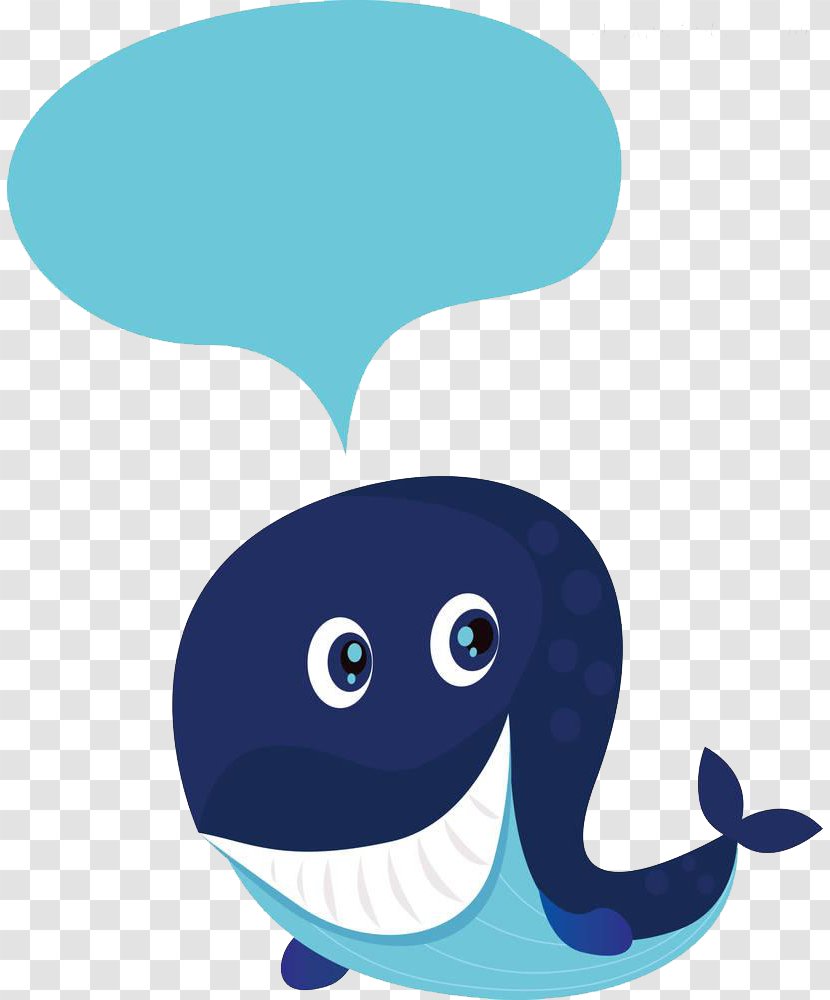 Cartoon Blue Whale Illustration Transparent PNG