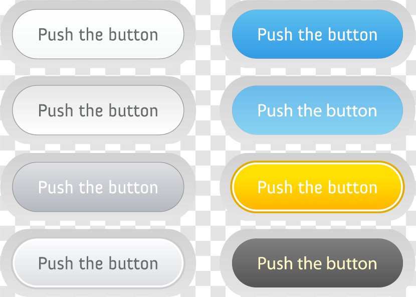 Button User Interface Designer - Text - Vector UI Buttons Collection Different States Transparent PNG