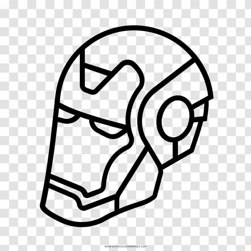 Iron Man Drawing Black And White Mask - Mascara Transparent PNG