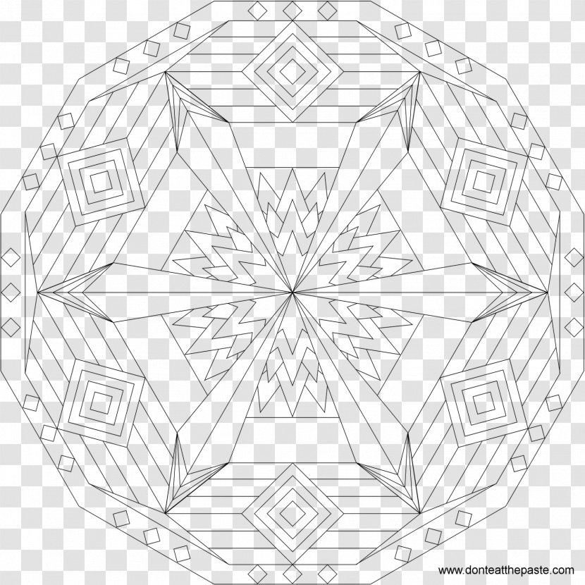 Mandala Coloring Book Ausmalbild Template Geometry - Color Transparent PNG