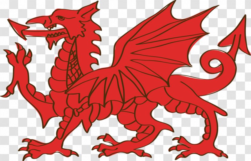 Flag Of Wales Welsh Dragon - Art - Hand-painted Red Transparent PNG