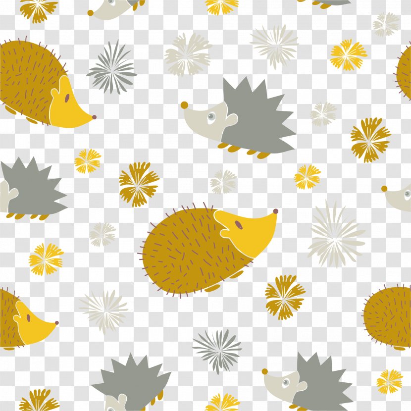 Hedgehog Cuteness Illustration - Sunflower - Wallpaper Vector Transparent PNG