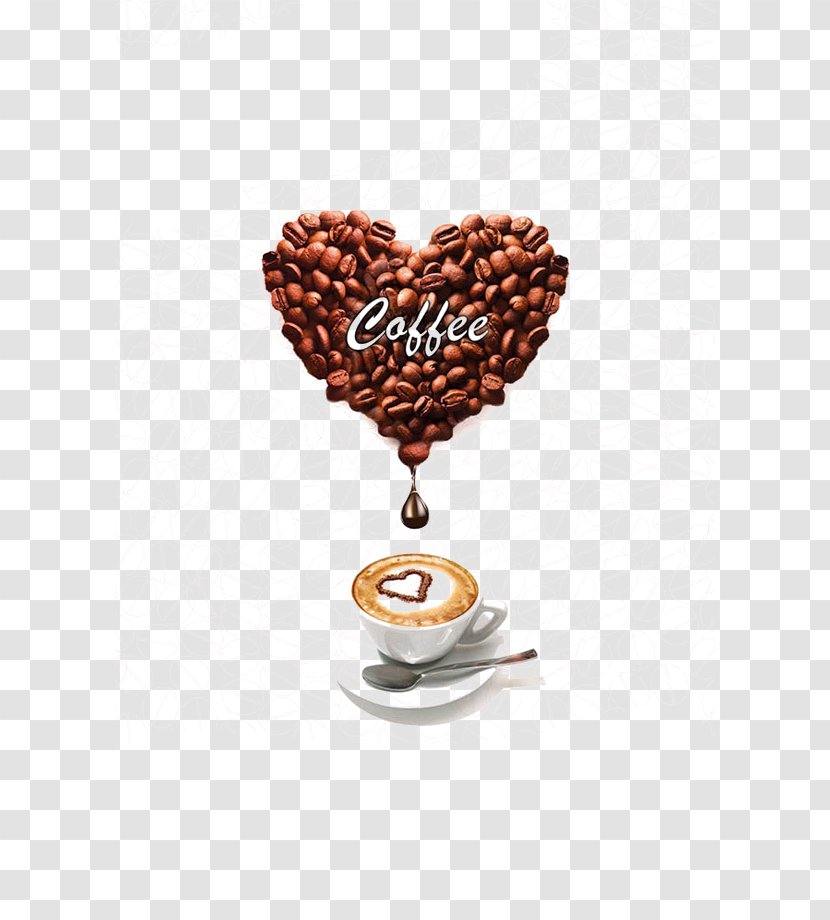 Coffee Cafe - Cup - Heart Shaped Beans Transparent PNG