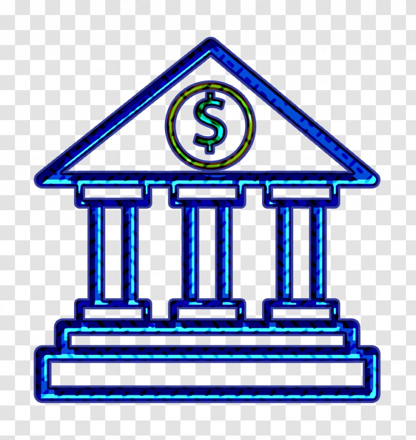 Bank Icon Icons Money - Electric Blue - Logo Symbol Transparent PNG