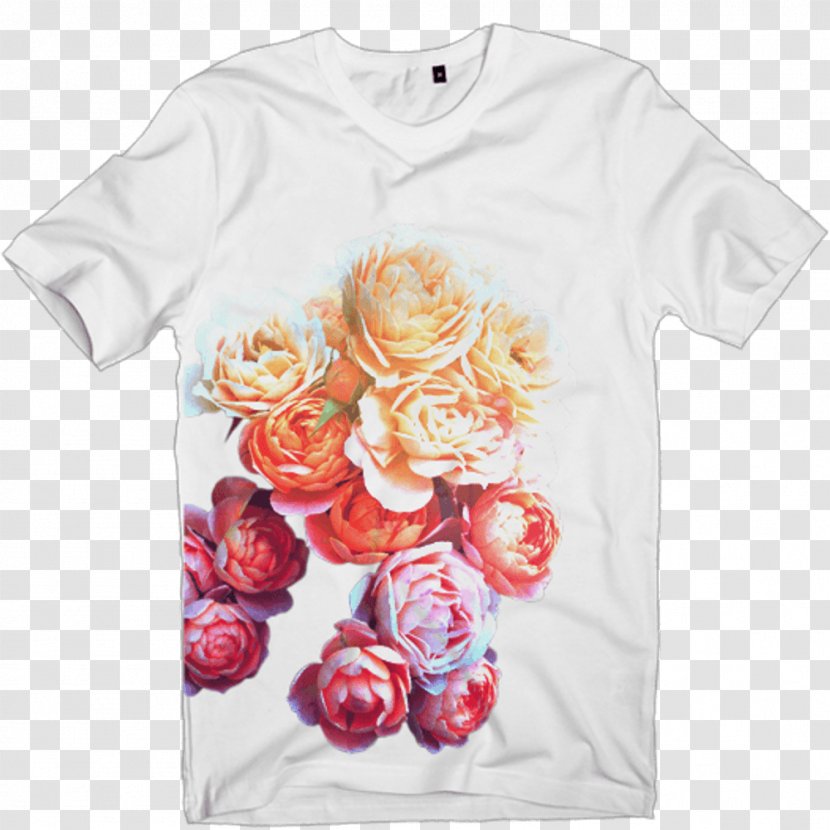 Printed T-shirt Seven Hex Flower - Peach - T Shirt Graphic Design Transparent PNG