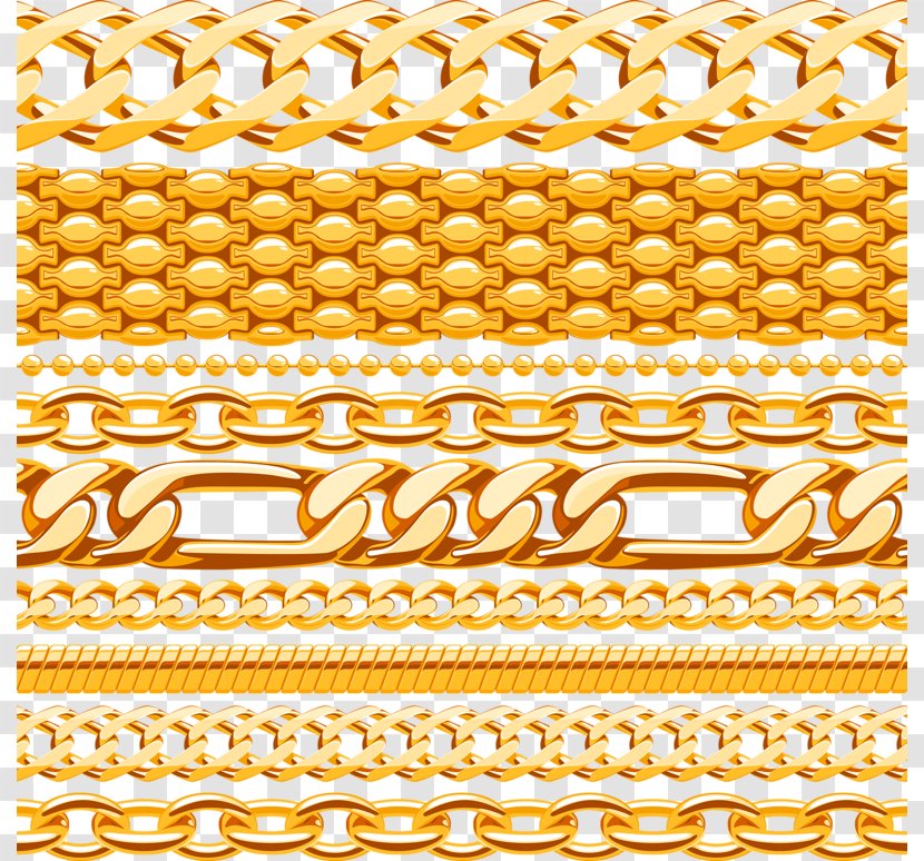Chain Metal - Gold Chains Transparent PNG