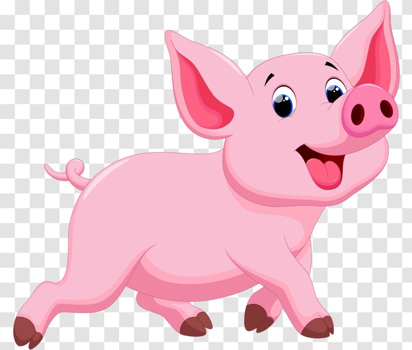 Porky Pig Domestic Drawing Illustration - Art - Running Transparent PNG