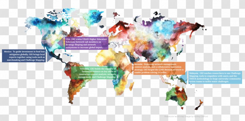 World Map Watercolor Painting - Geography Transparent PNG