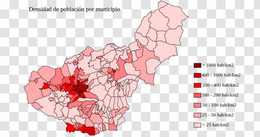 Granada Map Population Density - Tree Transparent PNG