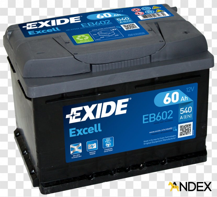 Exide Excell Car Battery Automotive Starter - Eb450 - 12v Transparent PNG