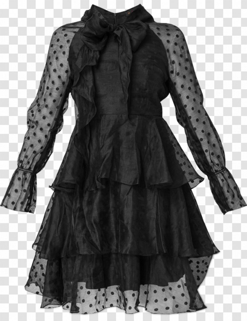 Polka Dot Little Black Dress Costume Design Overcoat - Sleeve Transparent PNG