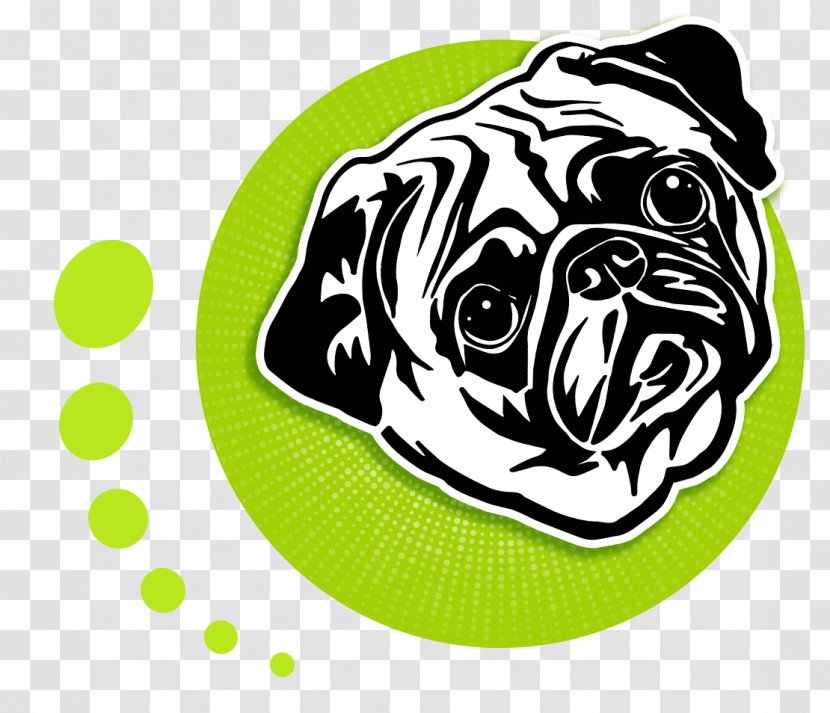 Pug Logo Graphic Designer - Carnivoran - Green Circle Transparent PNG