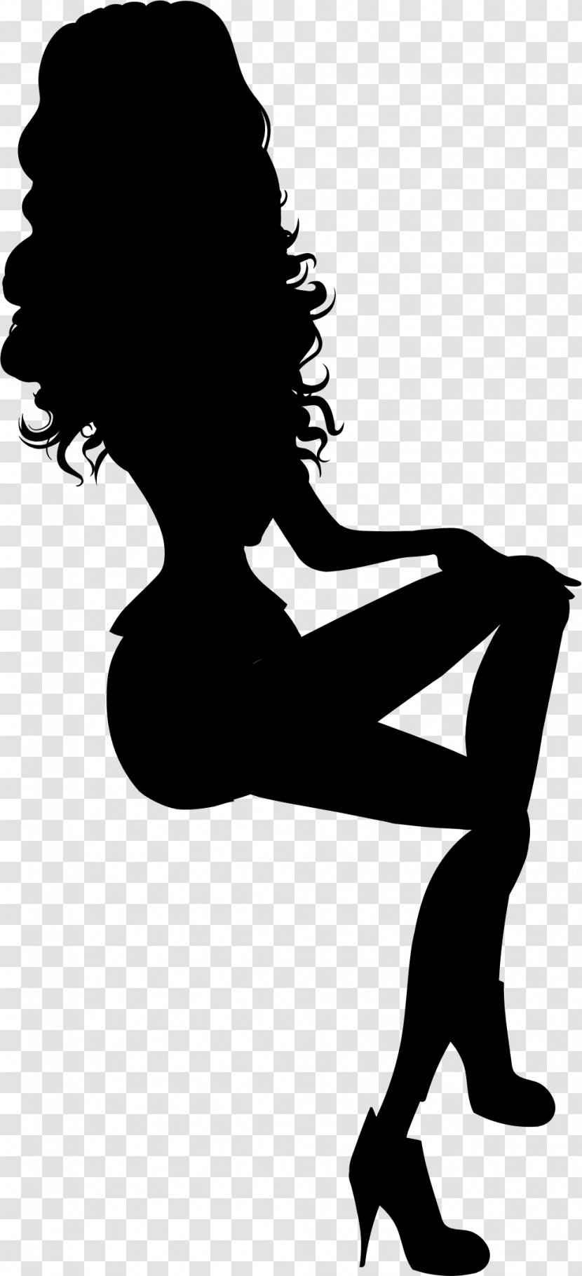 Woman Silhouette Sitting Clip Art - Cartoon Transparent PNG