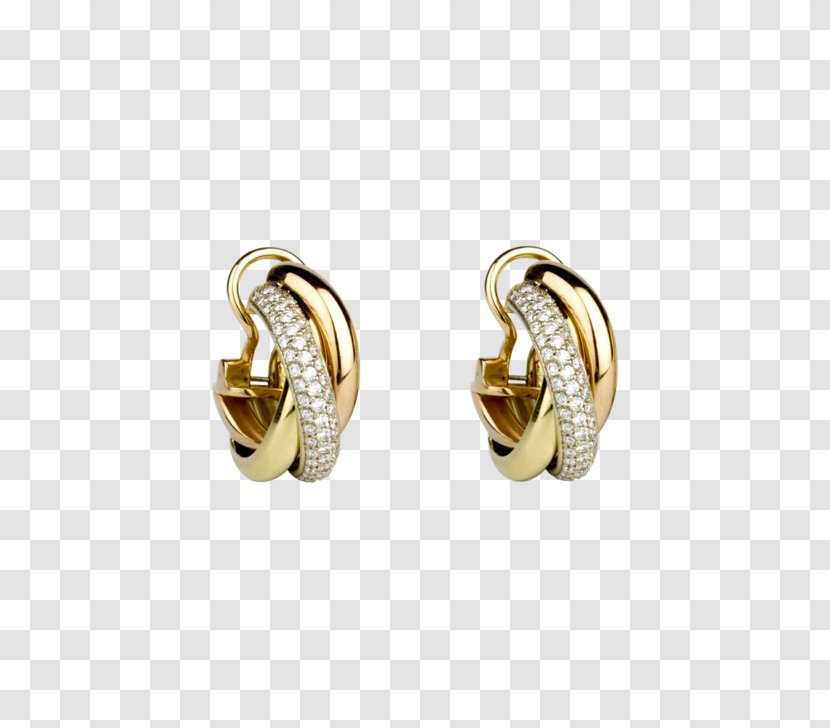 Earring Кафф Jewellery Cartier Diamond - Gold Transparent PNG